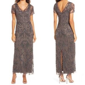 Pizarro Nights | Illusion Beaded Mesh Gown